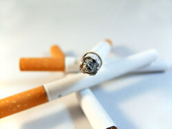 Cigarettes on white backround